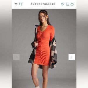 SUNDRY RUNCHED MINI DRESS